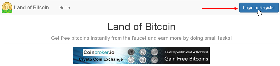регистрация на Land of Bitcoin