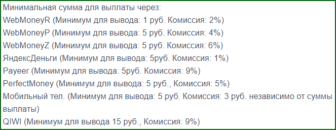 минимальная сумма для выплаты с delionix